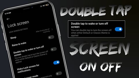 How to Enable Double tap screen on off | Double tap to screen on and off | Double tap On off option