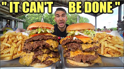 "$100 SAYS YOU FAIL" UNBEATABLE 12LB BURGER CHALLENGE THAT IS UNDEFEATED!