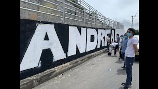 El mural en conmemoración por la muerte de la estudiante de medicina en Bucaramanga