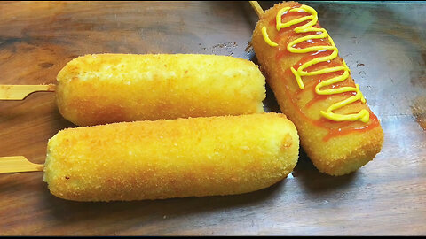 Potato cheese hot dog ! Without Dough | korean hot dog ! Corn dogs / potato recipes,