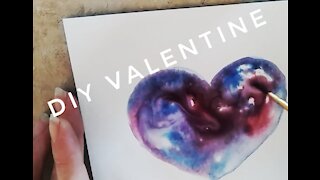 I heart art beginner speed paint | easy DIY heart card | DIY Valentine's day card