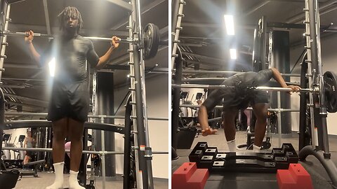 Athlete almost gets hurt by the Smith machine at the gym