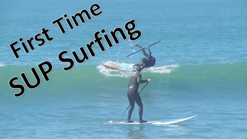 First Time SUP Surfing