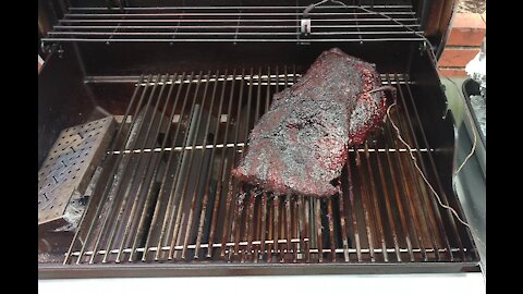 Full Beef Brisket Smoked on Weber Genesis II E-310 Propane Gas Grill