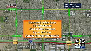 Weekend freeway closures across Valley