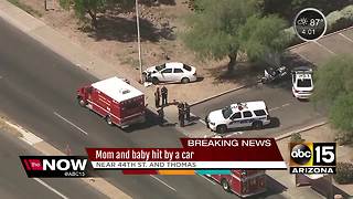 Mother, child hit by car in central Phoenix