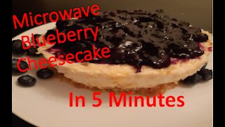 Microwave blueberry cheesecake in 5 minutes
