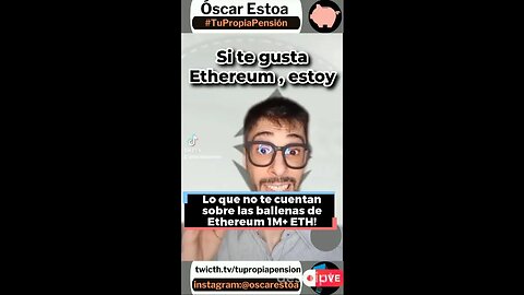 Lo que no te cuentan de las #ballenas de #ethereum con más de 1M de #eth