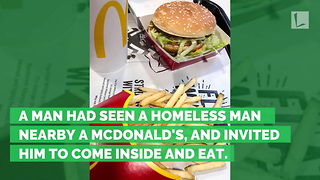 Stranger Buys Homeless Man Meal at McDonald’s. Cop Shows Up & Kicks Him Out