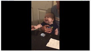 Infant laughs out loud for the first time