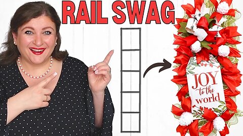 How to make a Rail Swag Deco Mesh Ruffle Christmas Wreath Tutorial