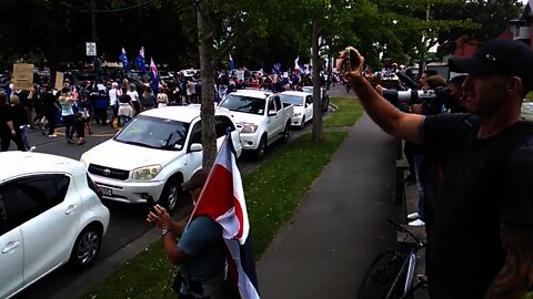 NEW ZEALAND - Massive Crowd In Christchurch, NZ Protests Jacinda Adern's Mandates