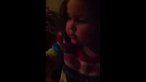A cute child decides to create her own song