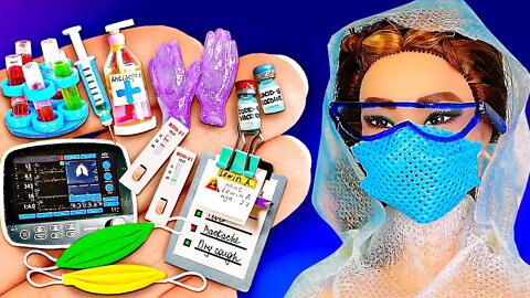 16 DIY Quarantine Crafts and Life hacks for Barbie & LOL doll - tests, masks, hospital and more