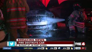 Fire destroys car in Fort Myers