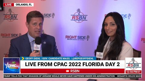 Geoff Diehl Governor Candidate for Massachusetts Interview with RSBN's Grace Saldana at CPAC 2022