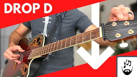 Tune your guitar to drop d tuning - Fast tutorial!