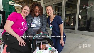 Baby born in car goes home after spending 155 days in NICU