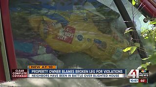 Property owner blames broken leg for violations