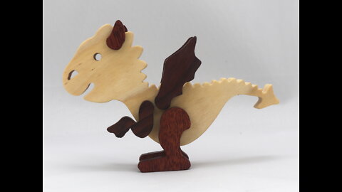 Baby Dragon Fantasy Animal Handmade From Wood