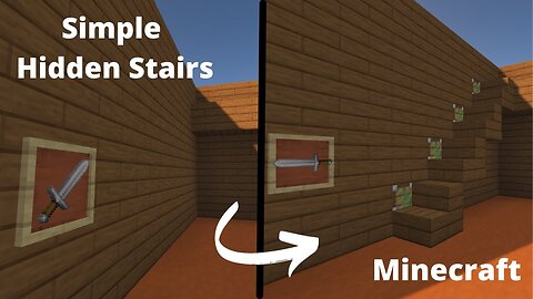 How to make Hidden stairs in Minecraft || Simple secret stairs || Tutorial