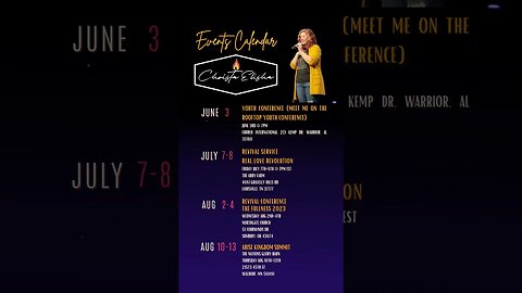 Christa Elisha Events Calendar 2023