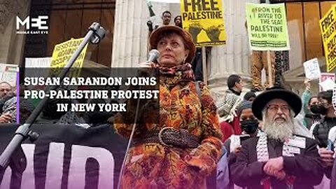 Award-winning actress Susan Sarandon joins pro-Palestine protest in New York