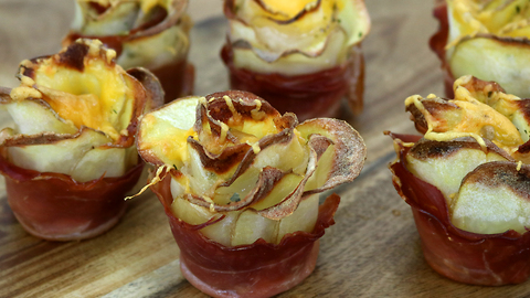 How to make potato bacon roses