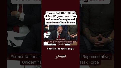 Former DoD UAP official claims US government has evidence of 'non human' intelligence