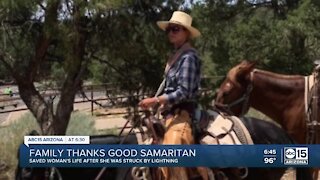 Family thanks good Samaritan who saved woman after she was struck by lightning