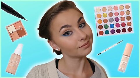 FULL FACE of Colourpop Blue POP OF COLOUR Makeup Look | MY ENTIRE COLLECTION IS COLOURPOP