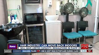 Hair salon industry can move back indoors