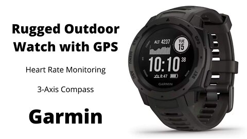 Garmin Instinct Rugged Outdoor Heart Rate monitoring Watch with GPS
