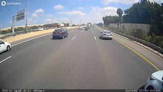 Tire flies off truck, causes accident on highway