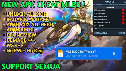 CHEAT ML TERBARU 2023 | MOD UNLOCK ALL SKIN MOBILE LEGENDS | ANTI BANNED NO PASSWORD