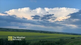 Picturesque scenery over the fields of Saskatchewan