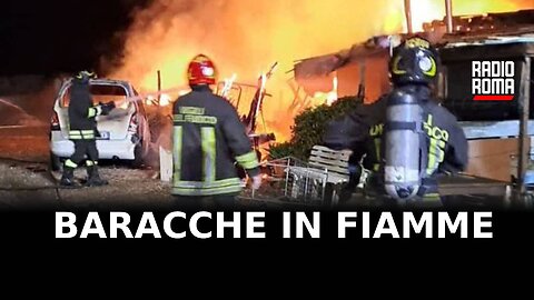 Baracche in fiamme ad Idroscalo Ostia, 2 feriti e 20 evacuati