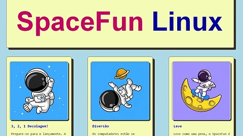 SpaceFun GNU/Linux Debian para crianças de 4 a 14 anos. Versões 64 e 32 bits