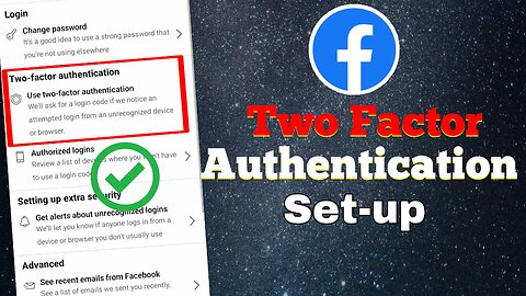 how to setup two factor authentication on Facebook 2024 - 2 step verification Facebook