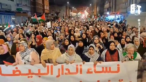 ►🚨⚡️🇮🇱⚔️🇵🇸 Morocco: "Rise up against the Americans!" women lead massive pro-Palestine protest