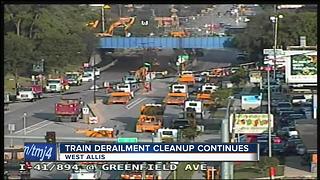 Cleanup continues after West Allis train derailment