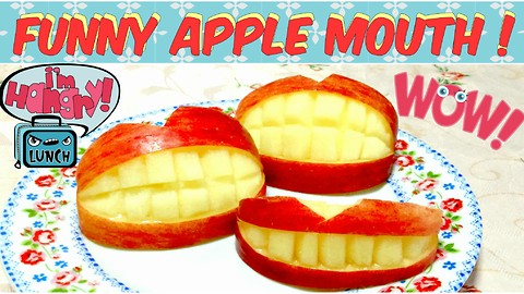 How to Make Funny Mouth Apple ! Super Easy Cutting!