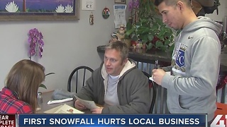 First snowfall hurts local business