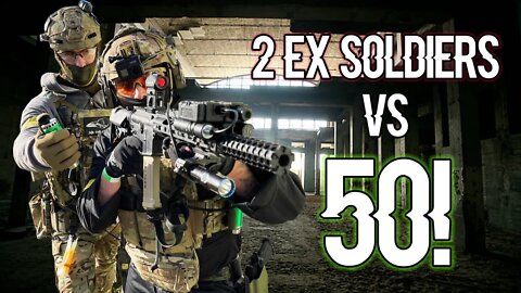 2 Ex British ARMY Soldiers VS 50 Airsoft Players!! (INTENSE CQB)