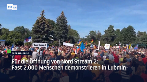 Für die Öffnung von Nord Stream 2: Fast 2.000 Menschen demonstrieren in Lubmin