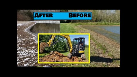 Leaking Pond dam repair BEFORE & AFTER @Kapper Outdoors