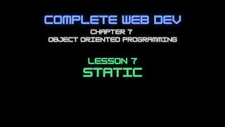 Complete Web Developer Chapter 7 - Lesson 7 Static