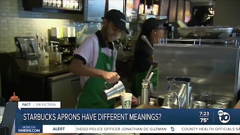 Fact or Fiction: Different colors of Starbucks aprons signify achievement?