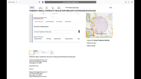 Verizon Shell Company Fraud $150 Million Damages Craigslist June 20, 2023