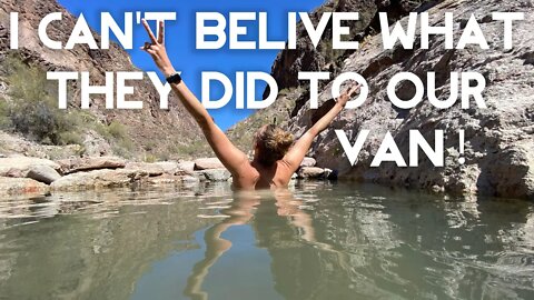 Ep5: Natural Remote Hot Springs & ANOTHER Van Problem / Canyon Hiking/ Van Life / Nomad Family